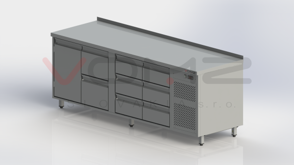 Refrigerated counter for gastronomic products