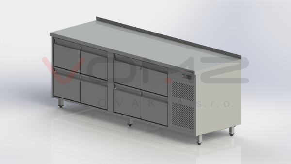 Refrigerated counter for gastronomic products