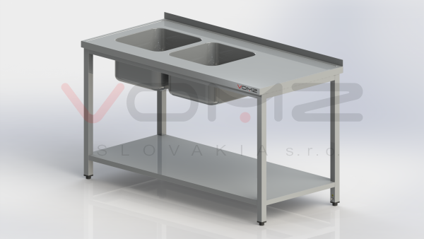 Wash table with two sinks